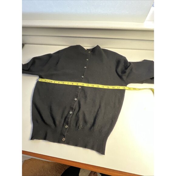 VTG Pringle H.E Brown Garden City Womens 100% Pure Cashmere Black Cardigan - Picture 5 of 6